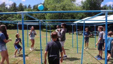 Youth Playing 9-Square-In-The-Air