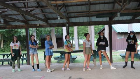 Cabin group performing their skit